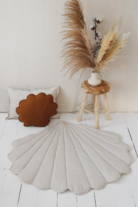 Actual product image Moi Mili Leinenmatte Krabbeldecke Muschel Sand