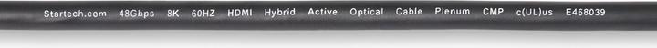 Produktbild StarTech COM 50ft 15.2m HDMI 2.1 Hybrid Active Optical Cable AOC CMP Plenum 8K60Hz Ultra High Speed (15.20 m, HDMI)
