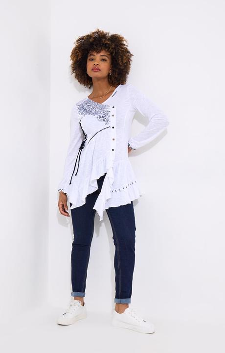 Actual product image Joe Browns Frilly Embroidered V-Neck Tunic (44)