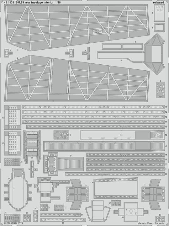 Immagine prodotto Eduard SM.79 interno fusoliera posteriore 1/48