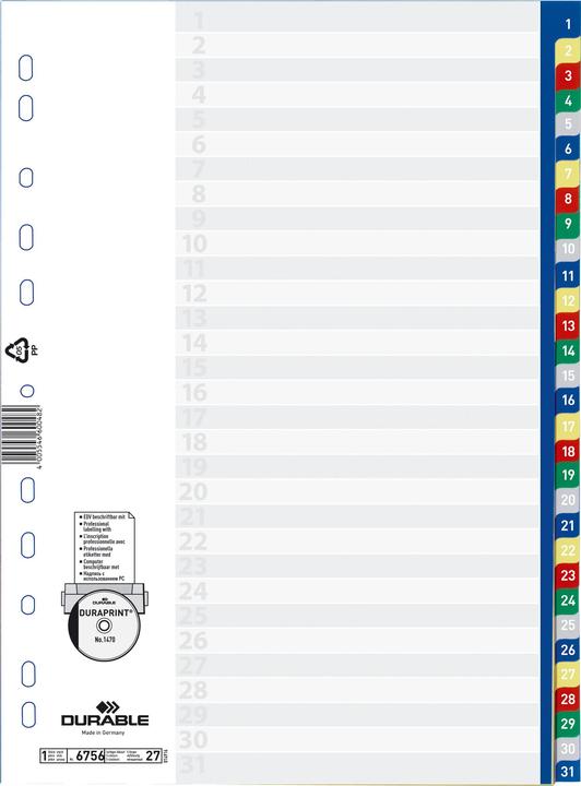Produktbild Durable PP-Register, diverse Ausführungen, einzeln