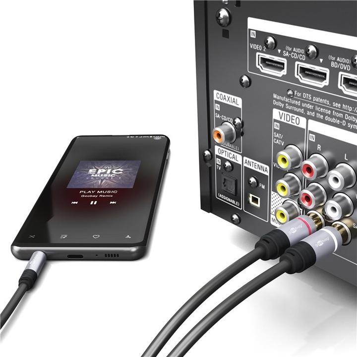 Produktbild Goobay 3.5mm Klinke — Cinch (1.50 m, 3.5mm Klinke (AUX), Cinch)