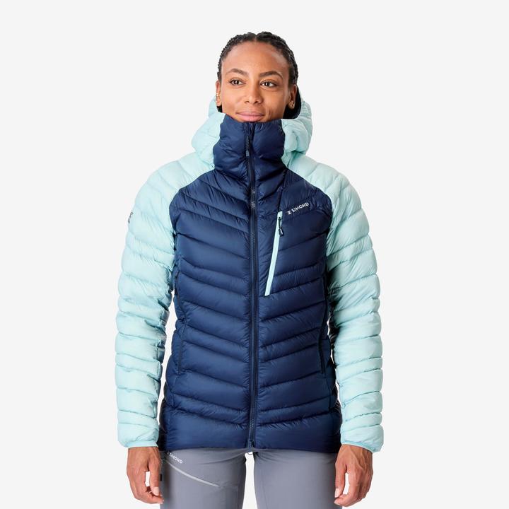 Simond Women's mountaineering down jacket - Navy blue / Arctic blue