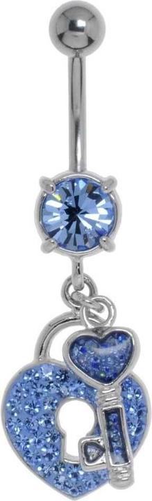 Bijouteria Bauchpiercing (Kristall, Messing rhodiniert, Chirurgenstahl 316L)