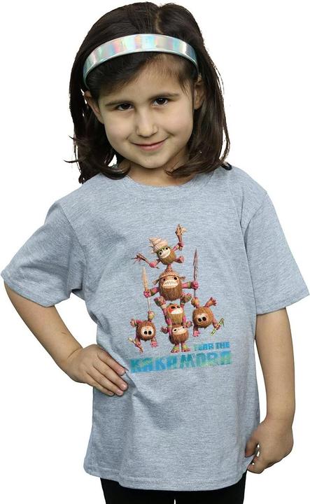 Actual product image Disney Girls Moana Fear The Kakamora Cotton T-Shirt (152, 158)