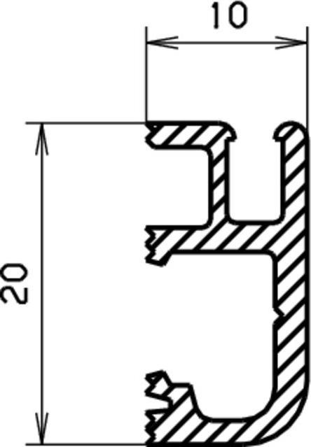 Immagine prodotto Hebgo Profilo di ristrutturazione 124 10x20mm in alluminio anodizzato