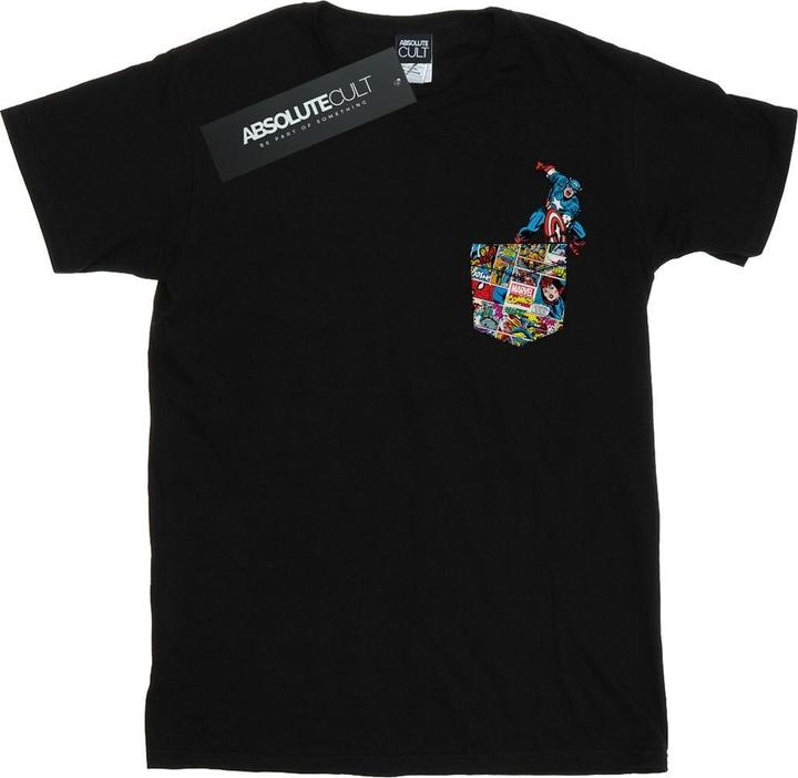Image du produit - T-shirt CAPTAIN AMERICA FAUX POCKET - Homme (M)