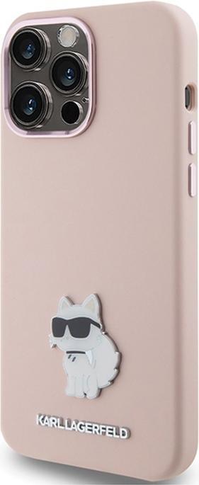 Produktbild Karl Lagerfeld KLHCP15LSMHCNPP iPhone 15 Pro 6.1" różowy/pink Silicone Choupette Metal Pin (Apple iPhone 15 Pro)