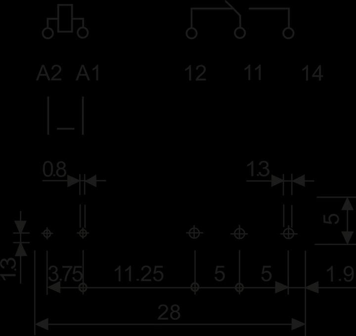 Image du produit Finder Relais CI 1RT plat 6A 5Vcc