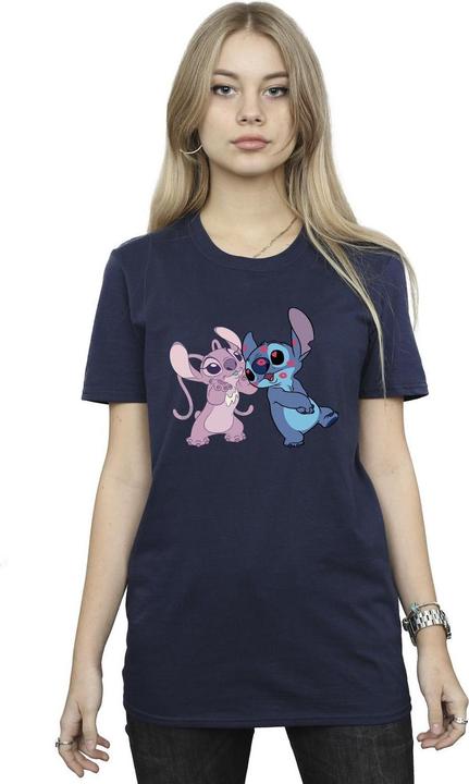 Actual product image Disney Womens/Ladies Lilo & Stitch Kisses Cotton Boyfriend T-Shirt (S)