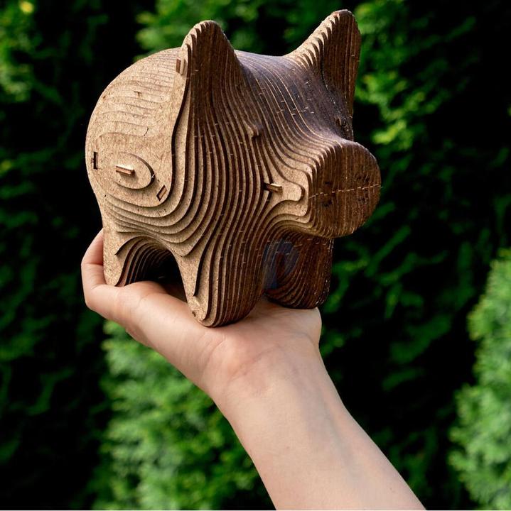 Produktbild Eco Wood Art Spardosen-Puzzle aus Holz - Schwein