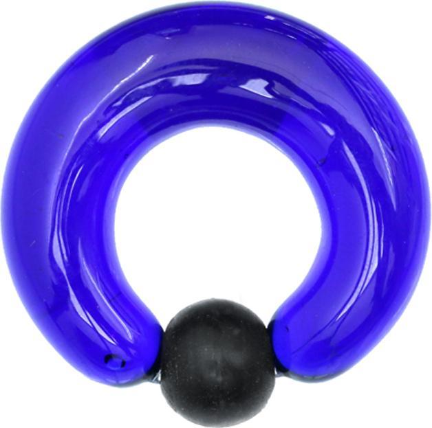 Produktbild Star Piercing Ball Closure Ring blau Kugel schwarz aus Glas (Glas, ohne Messing, Silikon)