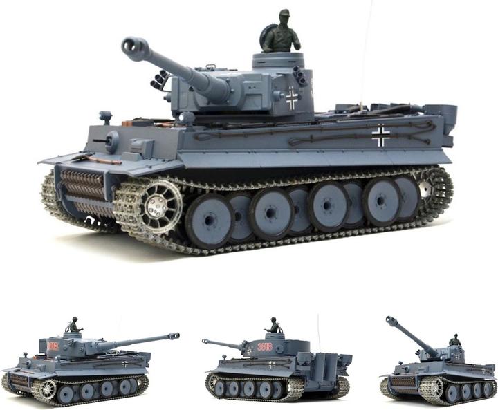 Actual product image Es-toys Heng Long, RC Tank German Tiger I Gray (RTR Ready-to-Run)