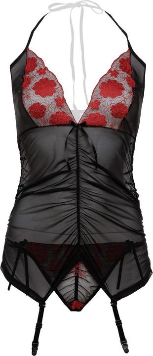 Actual product image Christine Le Duc Embroidered Suspenderset Poppy - Black/red (S, M)