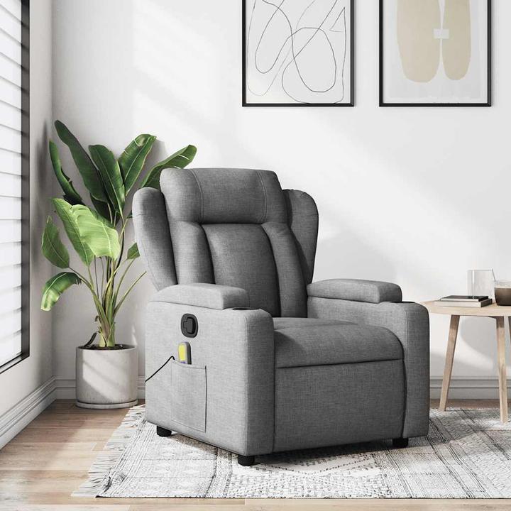 Actual product image VidaXL Massage chair dark grey fabric,Colour: Dark grey,Material