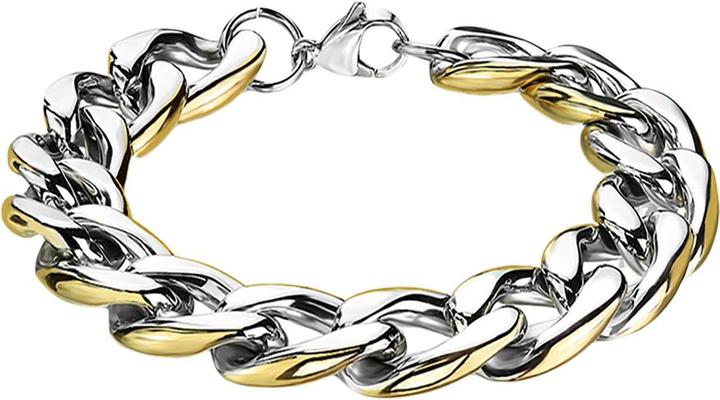 Produktbild Star Piercing Armband silber mit Goldrand (20.30 cm, Chirurgenstahl 316L, ohne Messing)