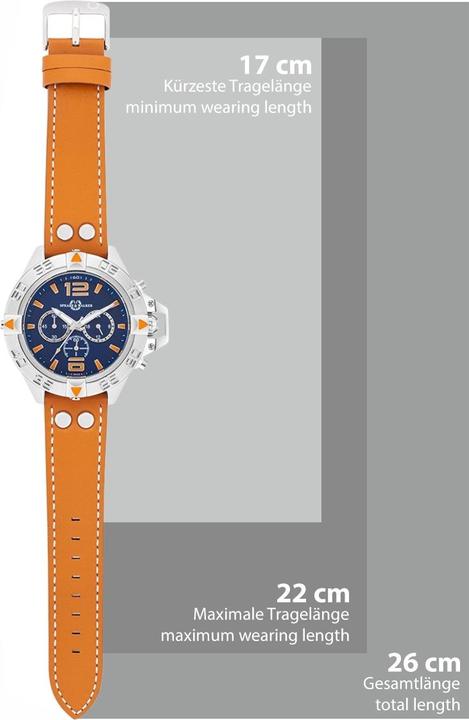 Produktbild Spears & Walker Quarzuhr Varus II Echtleder Cognac - 34106 (Chronograph, 49 mm)