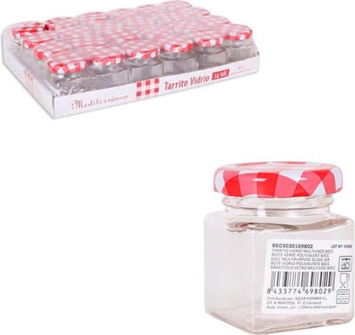 Image du produit BigBuy Lot de 24 Pots à confiture de 60 ml BOUTEILLES EN VERRE CROQUANTES (24 pcs, 0.06 l)