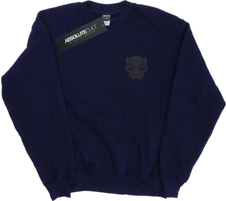 Black Panther Schwarz auf Schwarz Brust drucken Baumwolle Sweatshirt