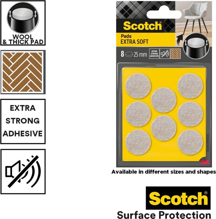 Produktbild Scotch Extra weiche Filzgleiter (Filzgleiter, 4 Stück)