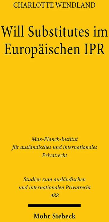 Image du produit Will Substitutes im Europäischen IPR (Allemand, Charlotte Wendland, 2022)