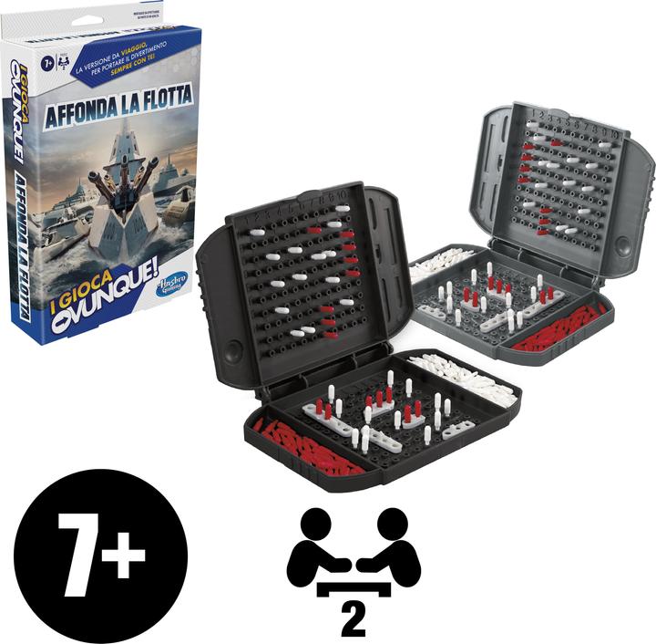 Actual product image Hasbro Fleet manoeuvre compact, portable game for 2 players, travel game for children, fun everywhere (Italian)