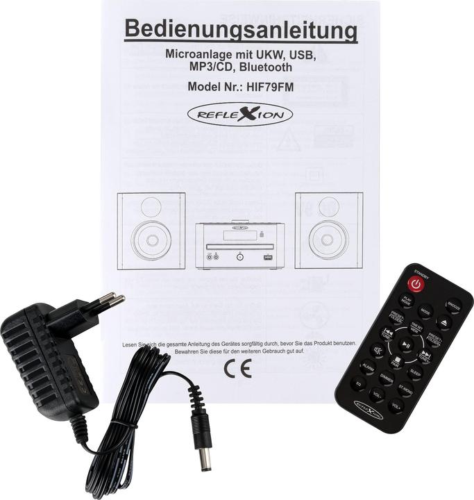 Actual product image Reflexion HIF79FM Stereo system FM, Bluetooth®, USB, MP3, CD, AUX, Incl. remote control, Incl. loudspeakers (Bluetooth, 1x 32 W)