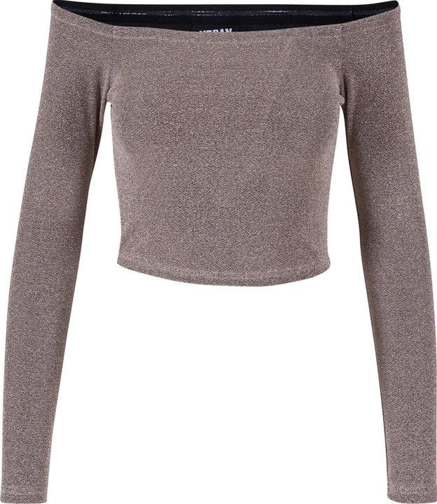 Urban Classics Ladies Off Shoulder Glitter Longsleeve
