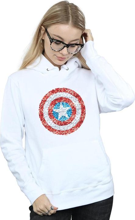 Produktbild Captain America Pixelated Shield Kapuzenpullover (L)