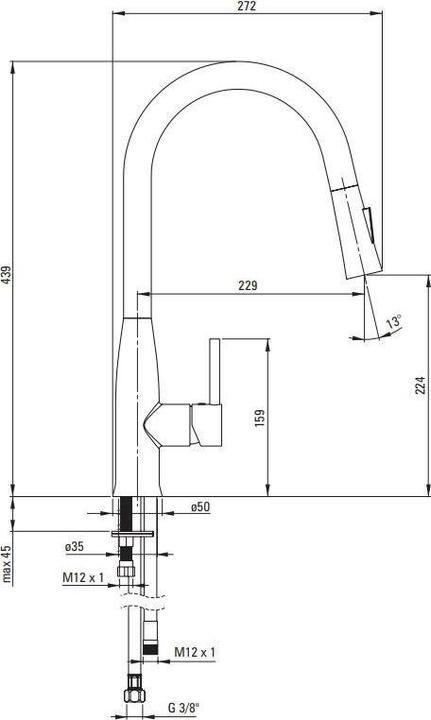 Immagine prodotto Deante LAVELLO LUKRECJA MIXPULL- BDH B720 BLK-CH