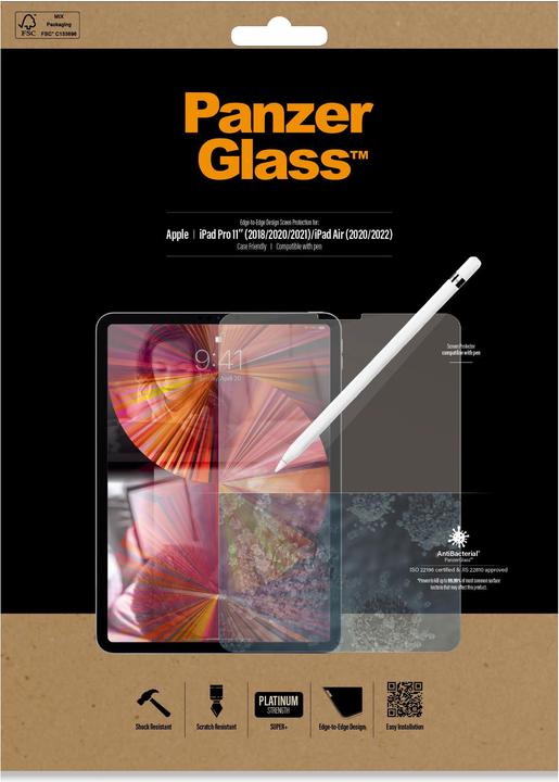 Produktbild PanzerGlass Displayschutz (1 Stück, iPad Pro 11 2018 (1. Gen), iPad Pro 11 2020 (2. Gen), iPad Pro 11 2021 (3. Gen), iPad Air 2020 (4. Gen), iPad Air 2022 (5. Gen))