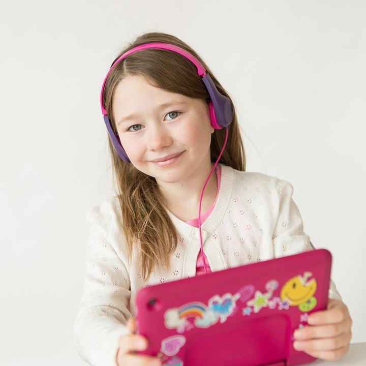 Actual product image JLab Audio JLAB JBuddies Pop Headphones On Ear pink,wired