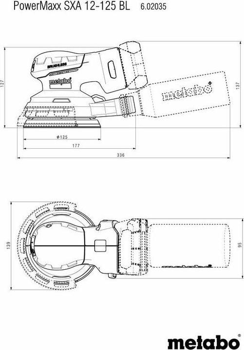 Image du produit Metabo Ponceuse excentrique sans fil PowerMaxx SXA12-125 BL Solo (Ponceuse excentrique)