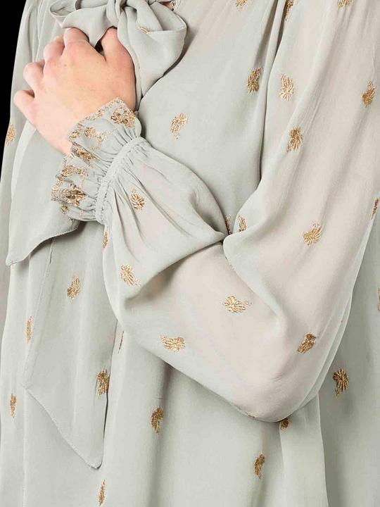 Immagine prodotto Scotch & Soda Embroidered Blouse Tie Neck Grey Sheer (L)
