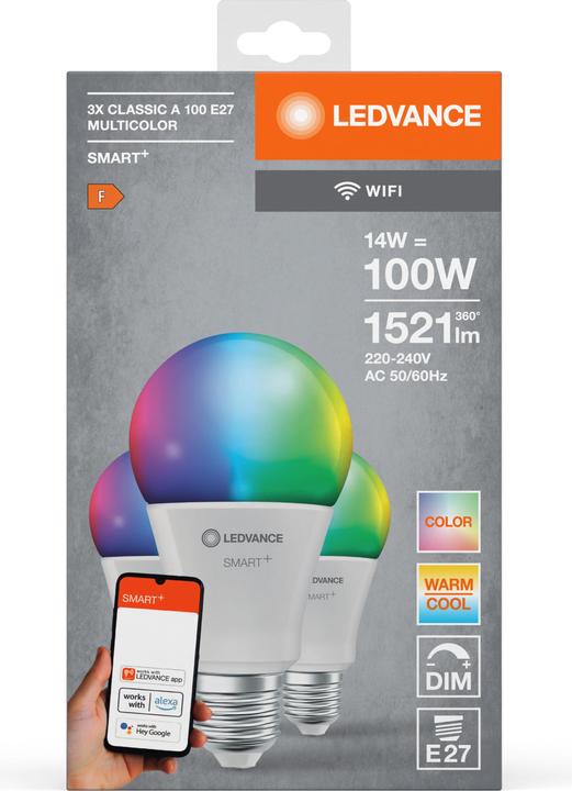 Immagine prodotto Ledvance Smart+ Wifi Classic (E27, 14 W, 1521 lm, 3 x, F)