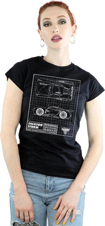 Immagine prodotto Disney Cars Jackson Storm Blueprint Maglietta Donna (XL)