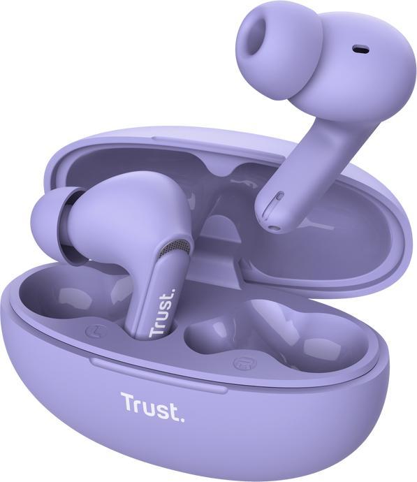 Immagine prodotto Trust Yavi Bt Enc Auricolari Viola (ANC, 23 h, Senza fili)
