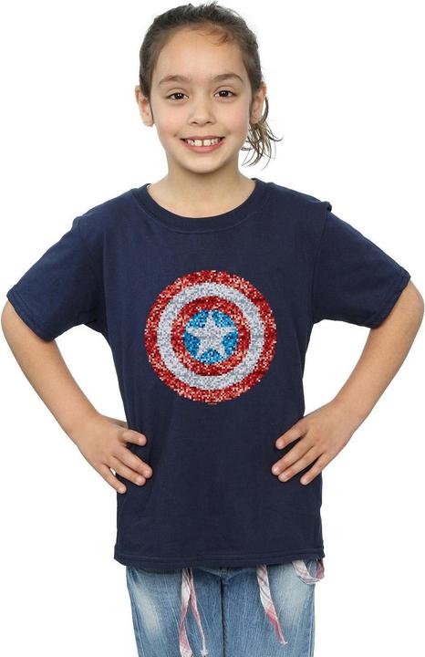 Produktbild Captain America Pixelated Shield TShirt Mädchen (152, 158)