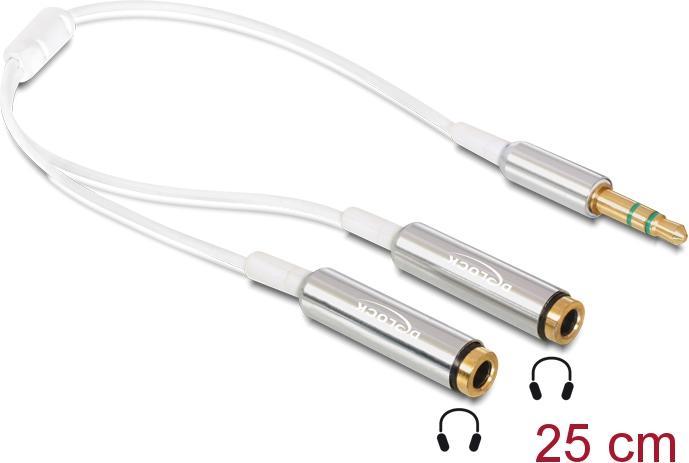 Image du produit Delock Splitter jack 3,5 mm - 2x prise jack (0.25 m, Jack 3,5 mm (AUX))