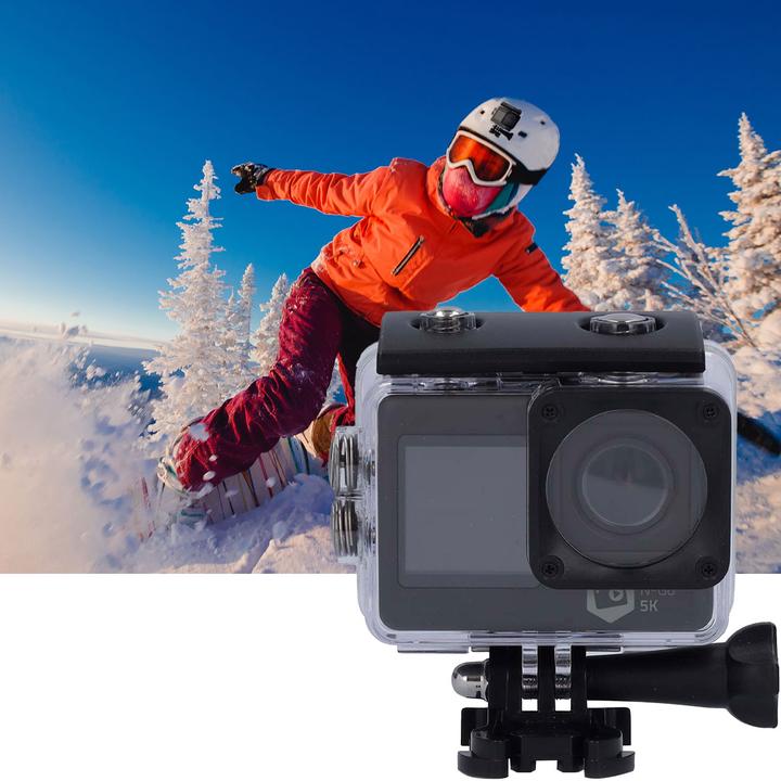 Actual product image Nedis Action Cam | Dual screen | 5K@30fps | 16 MPixel | Waterproof up to: 30.00 m | 80 min | Wi (30p, Wi-Fi)
