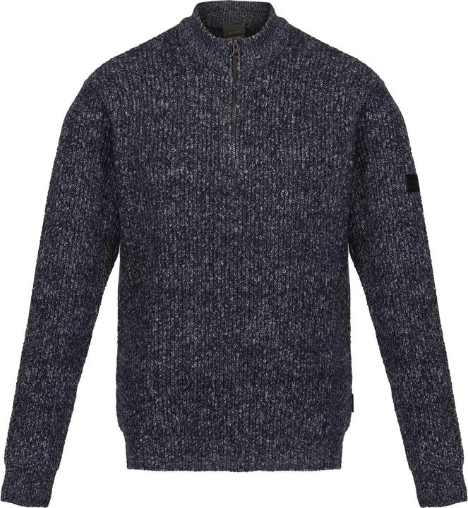 Actual product image Regatta Mens Solomon Marl Knitted Zip Neck Sweatshirt (M)