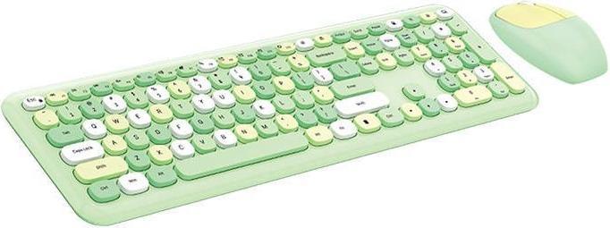 Actual product image Mofii Wireless keyboard + mouse set 666 2.4G (Green) (Eng. Int., Cable)