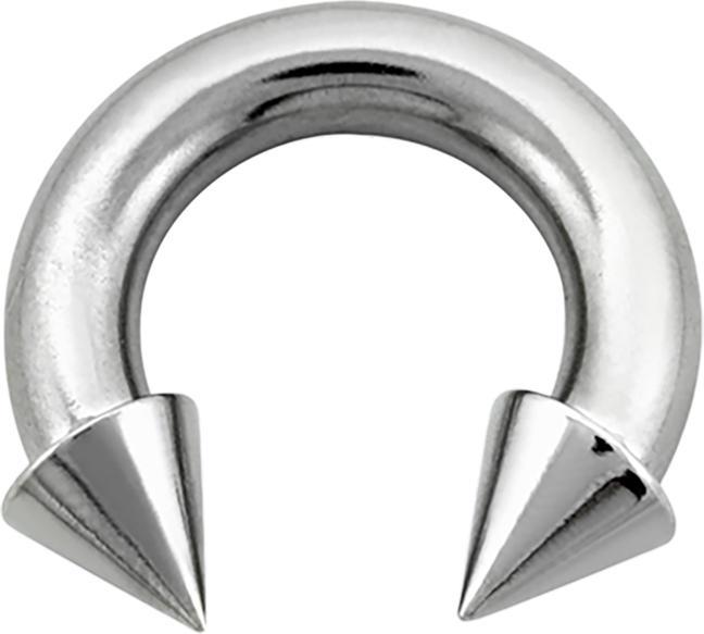 Star Piercing Circular Barbell Innengewinde silber mit zwei Cones (Chirurgenstahl 316L, ohne Messing)
