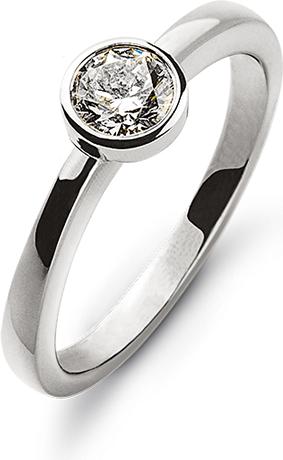 Actual product image Natsumi Schmuck Diamond Ring White Gold 18K/750 0.20 ct H si (50, 750/18 K Gold)