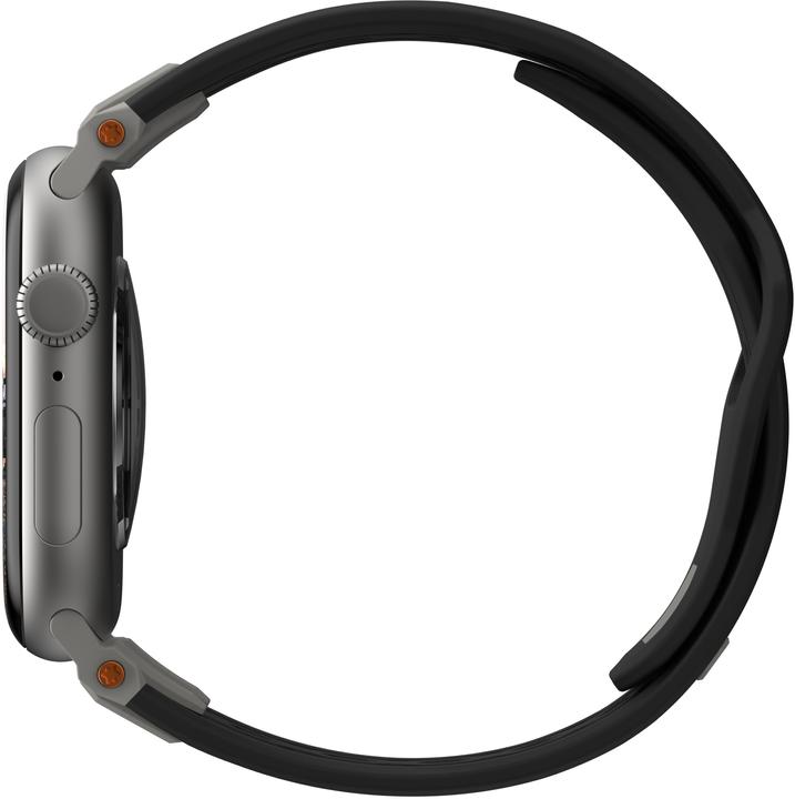 Actual product image UAG Urban Armor Gear Monarch Strap| Apple Watch Ultra/42/44/45/46mm| black/titanium (194158114036) (Silicone, Apple Watch)
