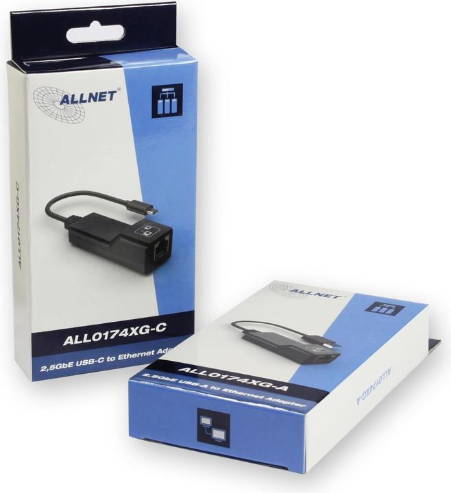 Produktbild Allnet ALL0174XG-A - USB Typ-C - RJ-45 - Schwarz (USB-C, RJ45 (1x))