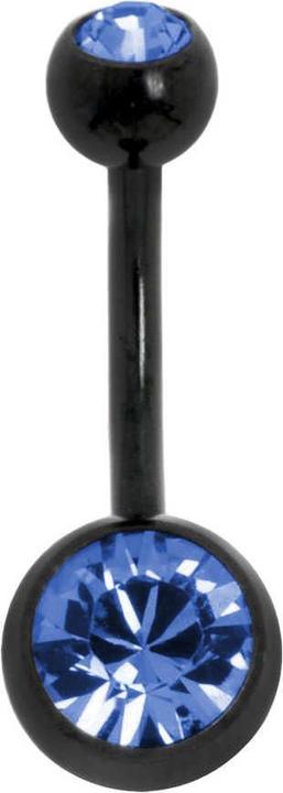 Bijouteria Bauchpiercing (Kristall, PVD Beschichtung (schwarz), Titan)