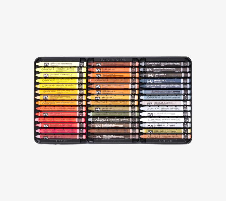 Produktbild Caran d'Ache Neocolor II Aquarelle Holzkoffer (Mehrfarbig, 84 x)