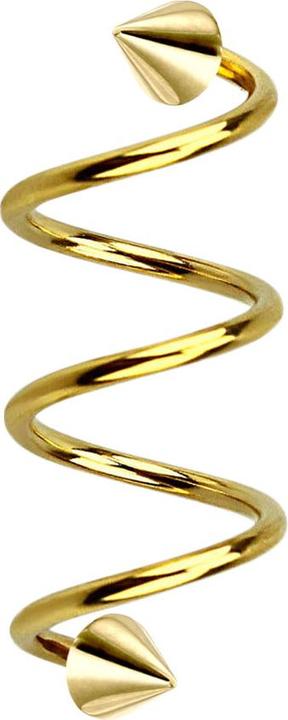 Produktbild Star Piercing Micro Spirale vergoldet mit zwei Cones (Chirurgenstahl 316L)