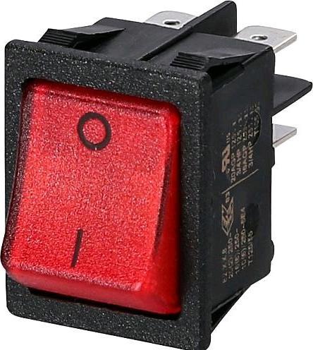interBär EinbauWippschalter 30x22 16 A schwarz Wippe beleuchtet rot